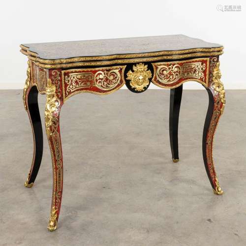 A game table, Boulle, tortoiseshell and copper inlay, Napole...