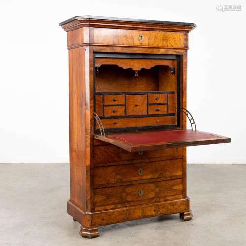 An antique secretaire, 'à Abbatant', Louis Philippe. (D:45 x...