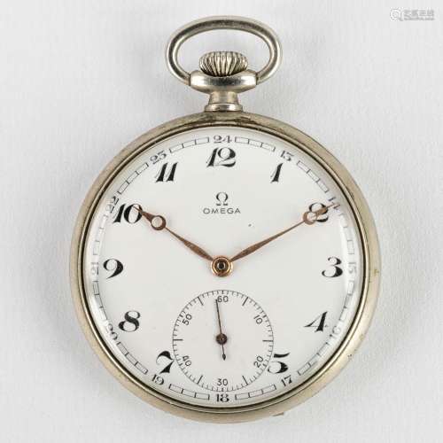 Omega, a pocket watch with stainless steel case. 20th C. (W:...