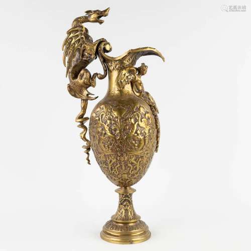 A large pitcher decorated with a dragon, bronze, 20th C. (D:...