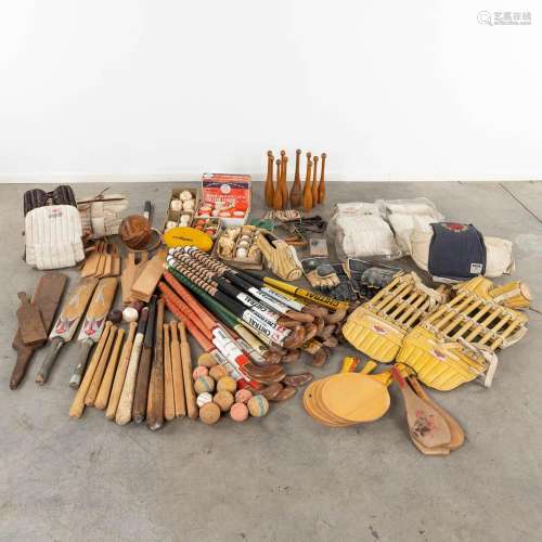 A large collection of vintage Sports accessories.