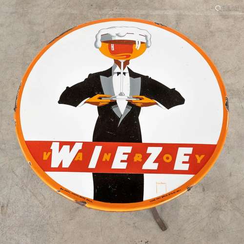 Wieze Van Roy, a bar table with an enamel top, designed by R...