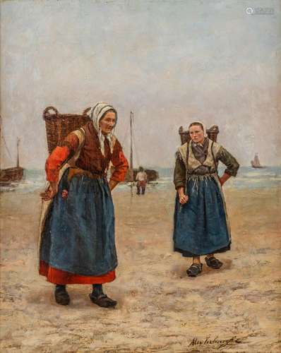 Alexander VERHAEGHE (1854-1904) 'De Bennedraagsters' oil on ...