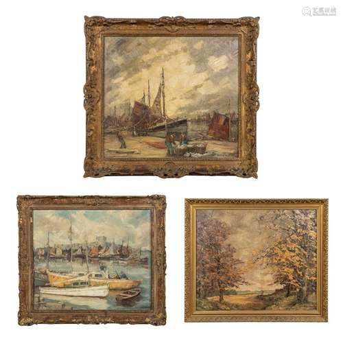 Auguste VAN DE CASTEELE (1889-1969) Three paintings, oil on ...