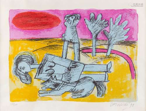 CORNEILLE (1922-2010) 'Untitled' a lithograph, 178/200 (W:42...