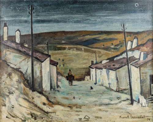 Franck INNOCENT (1912-1983) 'Abandoned Village' oil on canva...