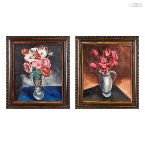 Jef DE PAUW (1894-1947) 'Flower Still life' a set of pendant...