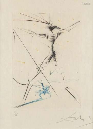 Salvador DALI (1904-1989) 'Don Quichote' an etching. 48/145....