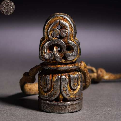 A Tibetan Iron Gilt Seal