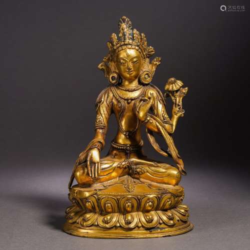 A Bronze-gilt Bodhisattva