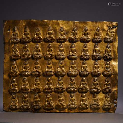 A Repousse Bronze-gilt Buddha Plaques