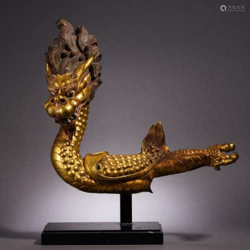 A Bronze-gilt Dragon Decoration