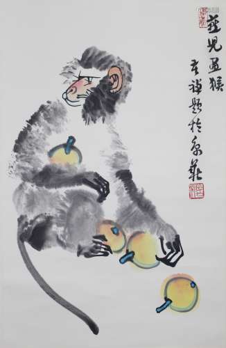 李燕 猴乐图