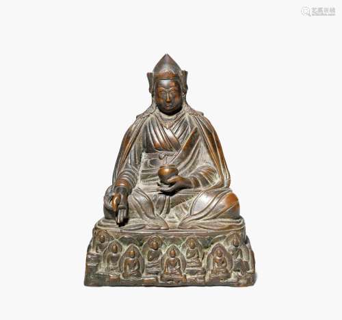 清中期 铜上师像