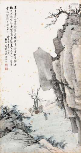 张祥凝 丙申（1956年）作 移树图 镜心