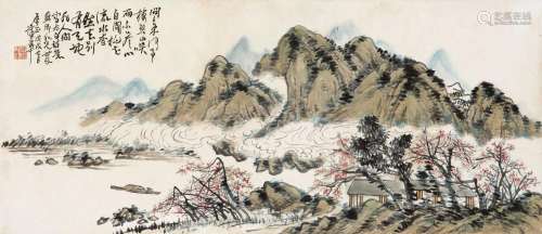 蒲华 戊戌（1898年）作 桃源问津 镜心