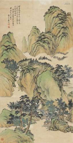 姜筠 甲辰(1904年)作 山中松风 立轴