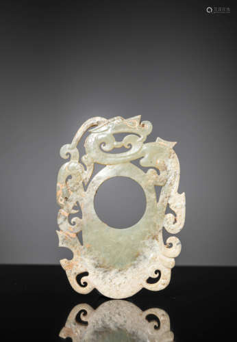 A White And Russet Jade Plaque