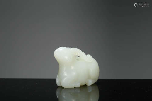 A White Jade Lying Ram