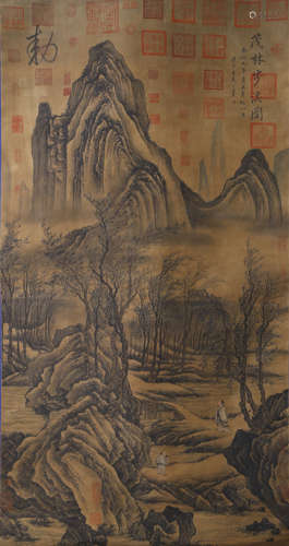 A Chinese Figure And Landscape Painting, Tang Yin Mark