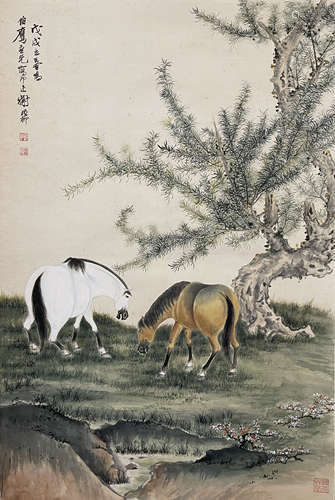 A Chinese Horse Painting, Ink And Color On Paper, Xie Zhiliu...