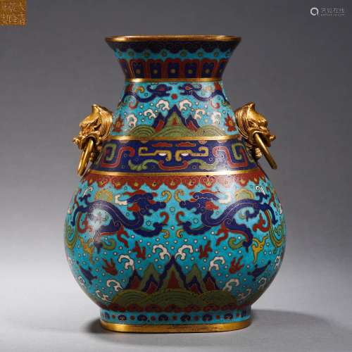 A Cloisonne Enamel Chilong Vase