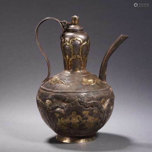 A Silver Partly Gilt Ewer