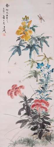 A Chinese Scroll Painting By Wang Xuetao