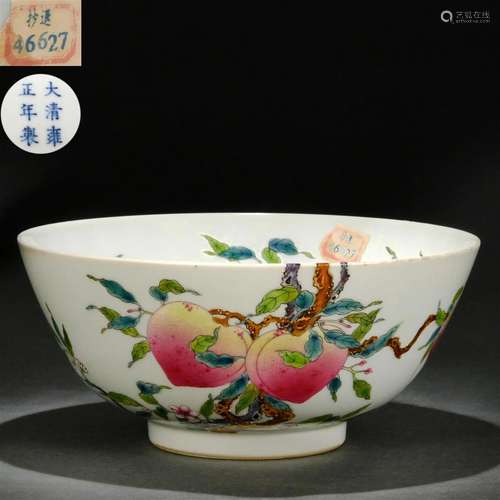 A Chinese Famille Rose Peaches Bowl