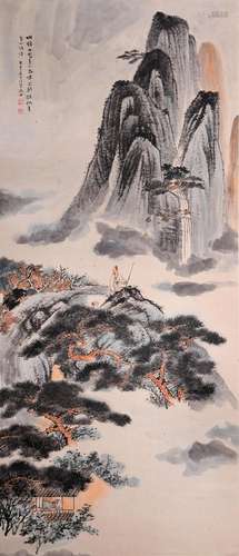 A Chinese Scroll Painting By Zhang Daqian