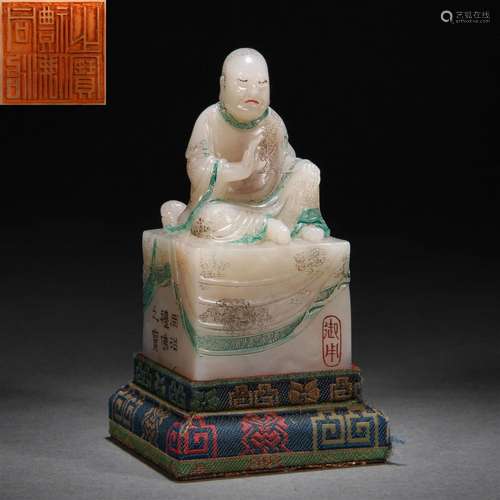 A Chinese Carved Soapstone Buddha Seal