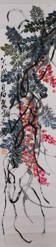 A Chinese Scroll Painting By Qi Baishi