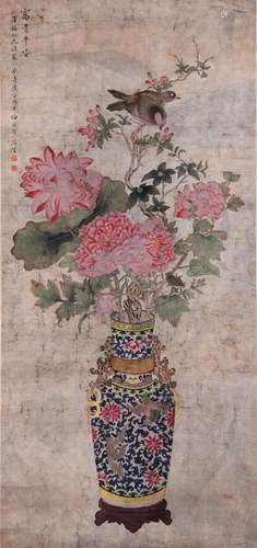 A Chinese Scroll Painting By Mei Lanfang