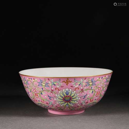 A Famille Rose and Gilt Bowl