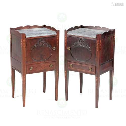 A PAIR OF D. MARIA (1777-18816) BEDSIDE TABLES