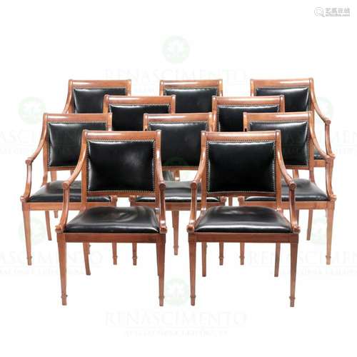 A SET OF 10 ARMCHAIRS