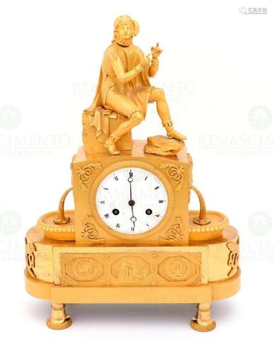 AN EMPIRE ORMOLU TABLE CLOCK