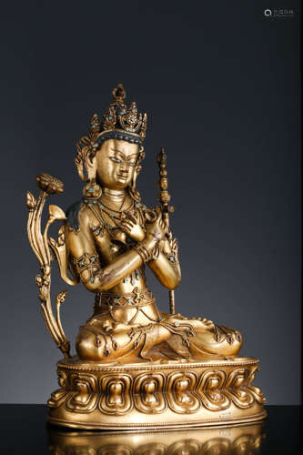 A Gilt Bronze Statue Of Padmapani