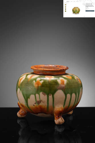 A Sancai Glaze Tripod Water Pot