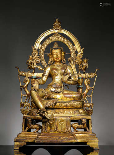 A Gilt Bronze Pala Style Green Tara