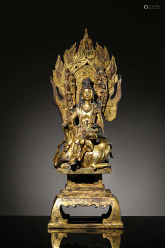 A Gilt-Bronze Statue Of Bodhisattva