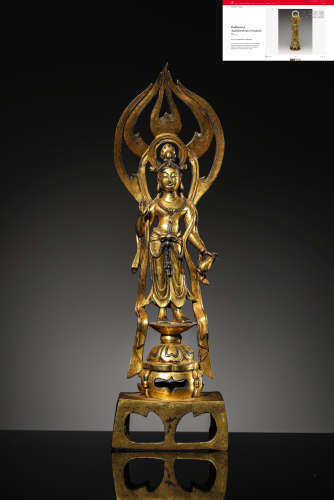 A Gilt Bronze Stand Avalokitesvara
