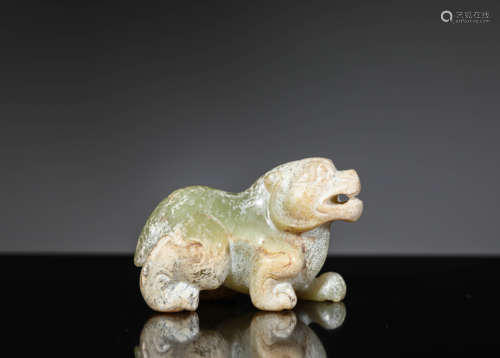 A Carved Jade Tiger Ornament