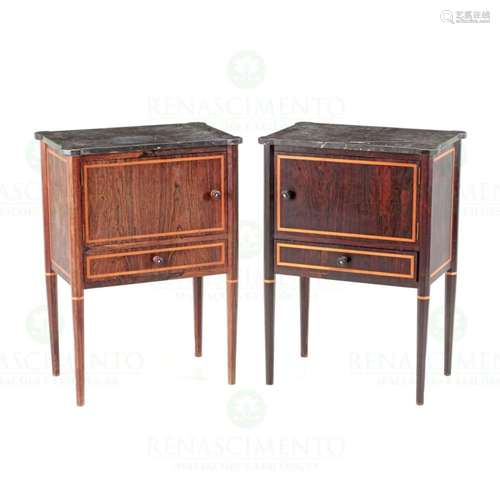 A PAIR OF D. MARIA STYLE BEDSIDE TABLES