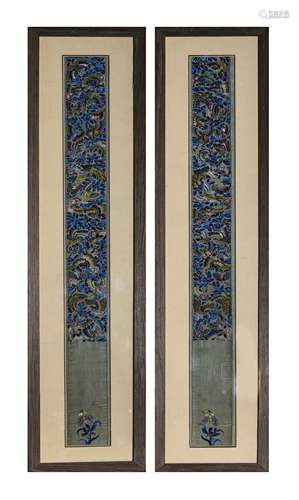 A Pair Of Embroidered Kesi Butterfly Panels