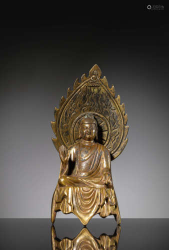 A Gilt Bronze Shakyamuni