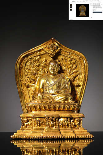 A Gilt-Bronze Statue Of Guru