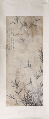 A Chinese Bamboo Painting, Ni Zan Mark