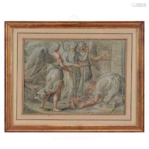 ITALIAN SCHOOL (18TH CENTURY), APPARITION OF THE ANGELS TO A...