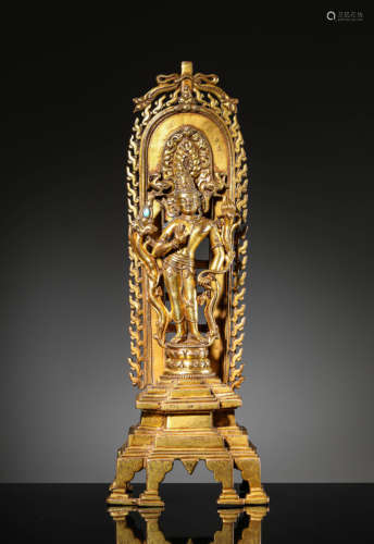 A Kashmir Style Gilt-Bronze Statue Of Padmapani